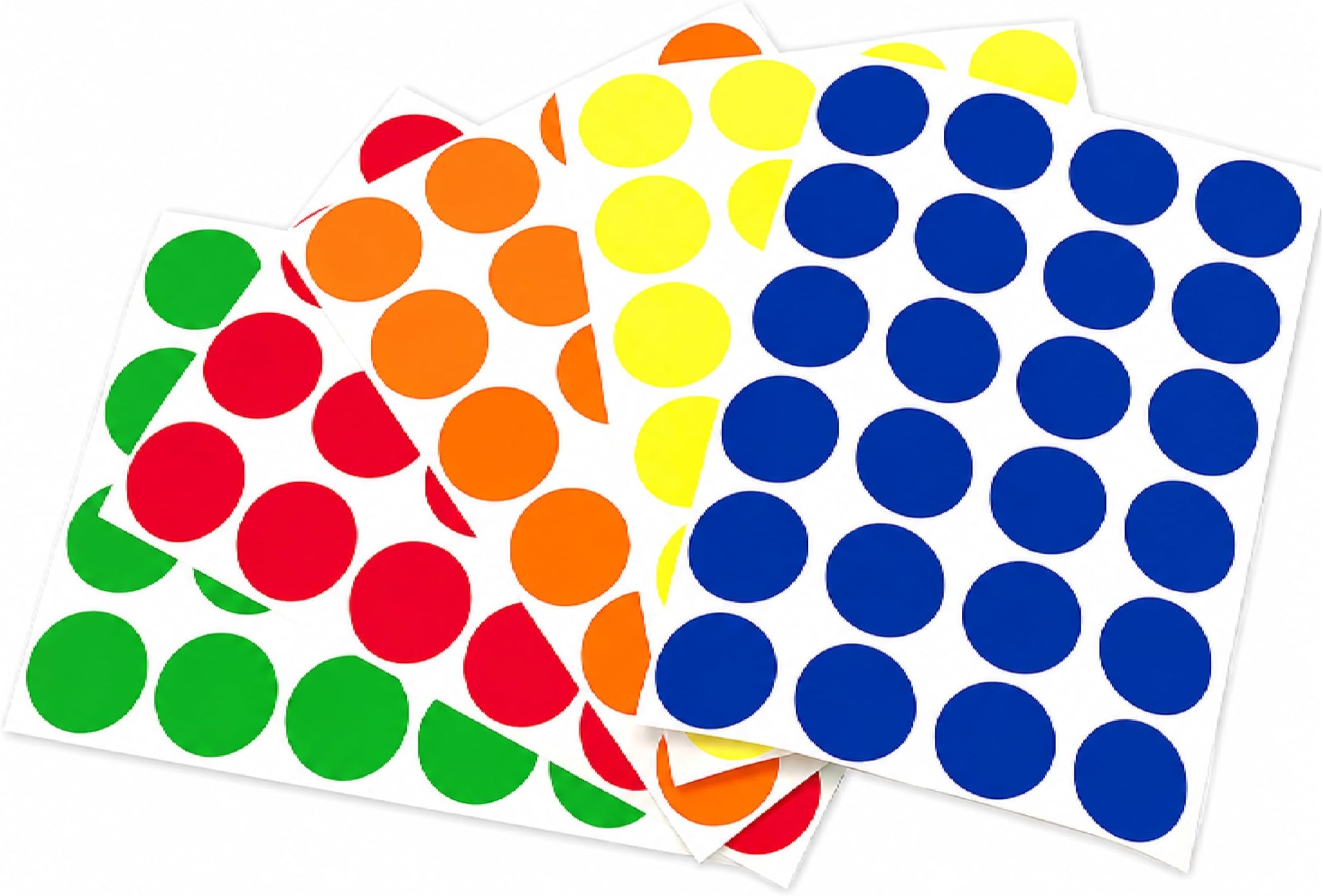 ChromaLabel 3/4 Inch Circle Sticker Labels, Easy to Write On Round Colored Stickers, Permanent Sticky Dots - 1200 Colored Dot Stickers per Variety Pack, 5 Assorted Colors Dot Labels
