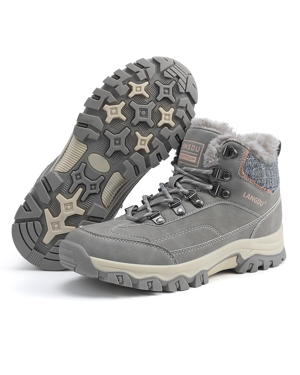 LANGDU Winterschuhe Damen Schneestiefel Boots Winterstiefel 37-42EU