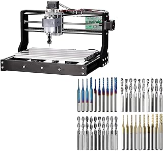 Genmitsu CNC 3018-PRO Router Kit Milling Engraving Machine + 40PCS End Mill CNC Router Bits (2 Flutes, 1/8" Shank)