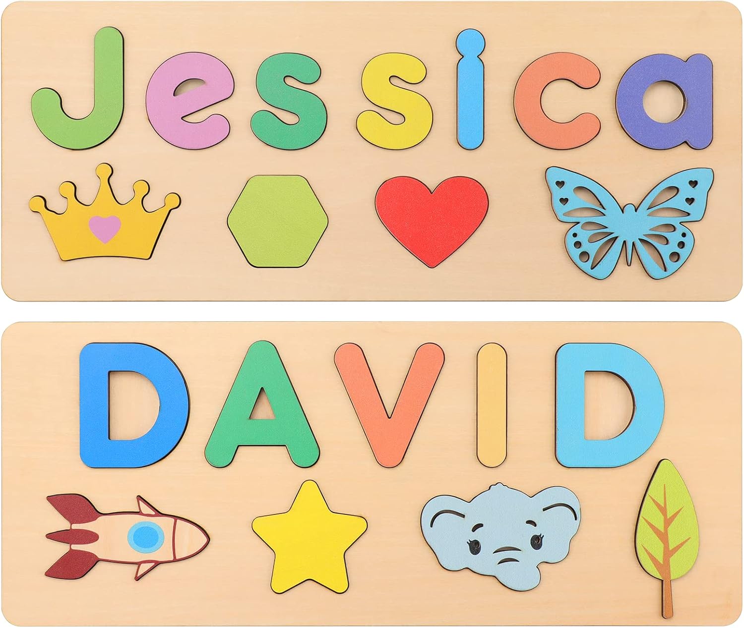 Wooden Personalized Name Puzzle, Baby Name Puzzle in