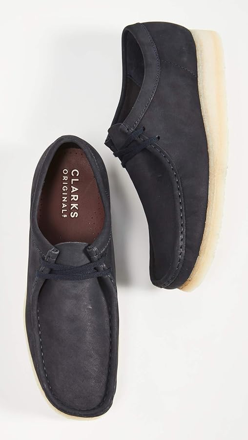 Amazon.com | Clarks Men's Wallabee Lace Up Shoes, Ink Nubuck, Blue