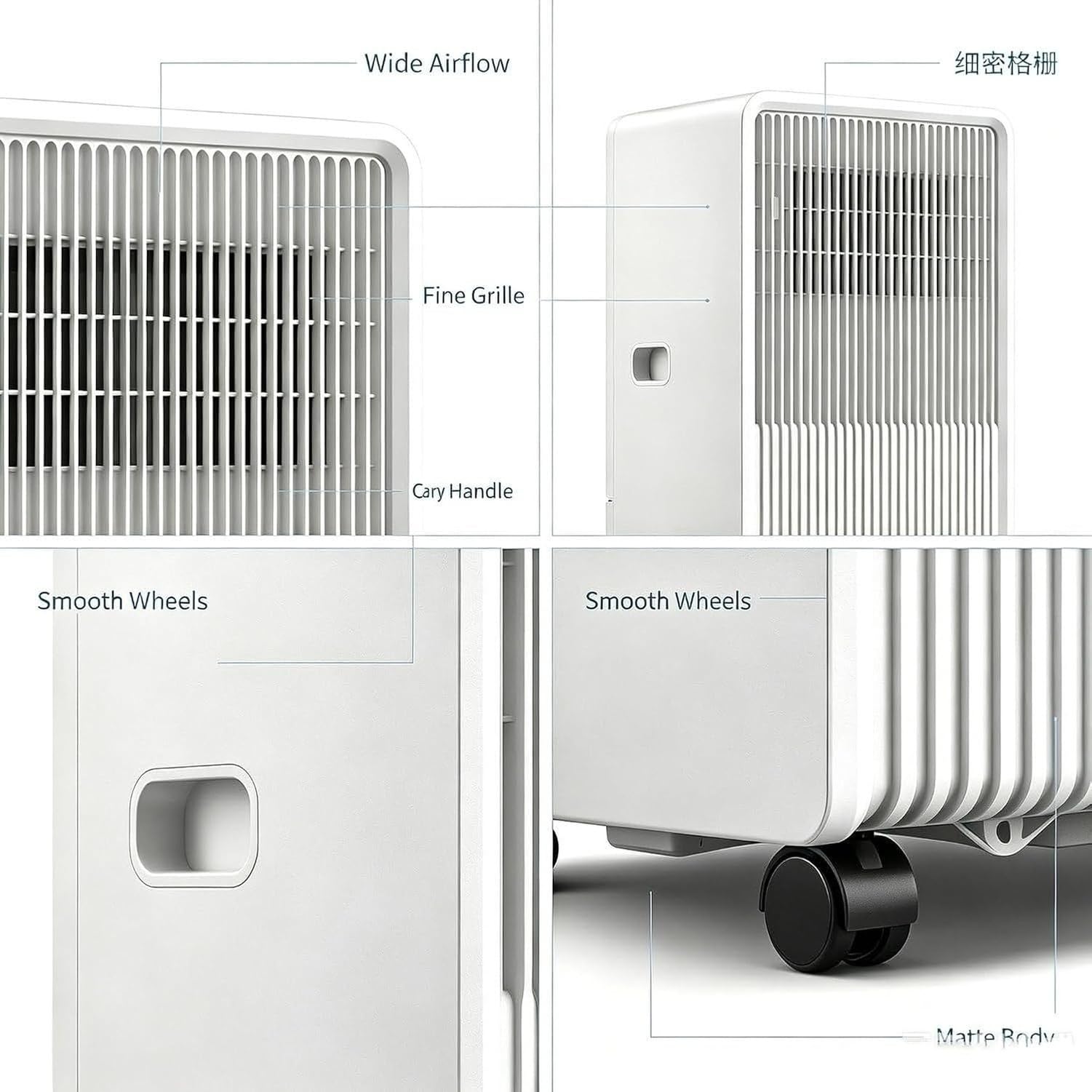 10000 BTU Raffreddatore Daria Portatile con Telecomando, Condizionatore Silenzioso, Ventola Regolabile, Deumidificatore con Kit Tubo di Scarico per Finestra, Style 5, 10000 BTU
