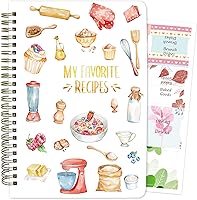 Ceiba Tree Blank Recipe Book: 120-Page Cookbook Journal 8.7x6.3 Inch, Cute Watercolor Design Gift for Mom Wife Women