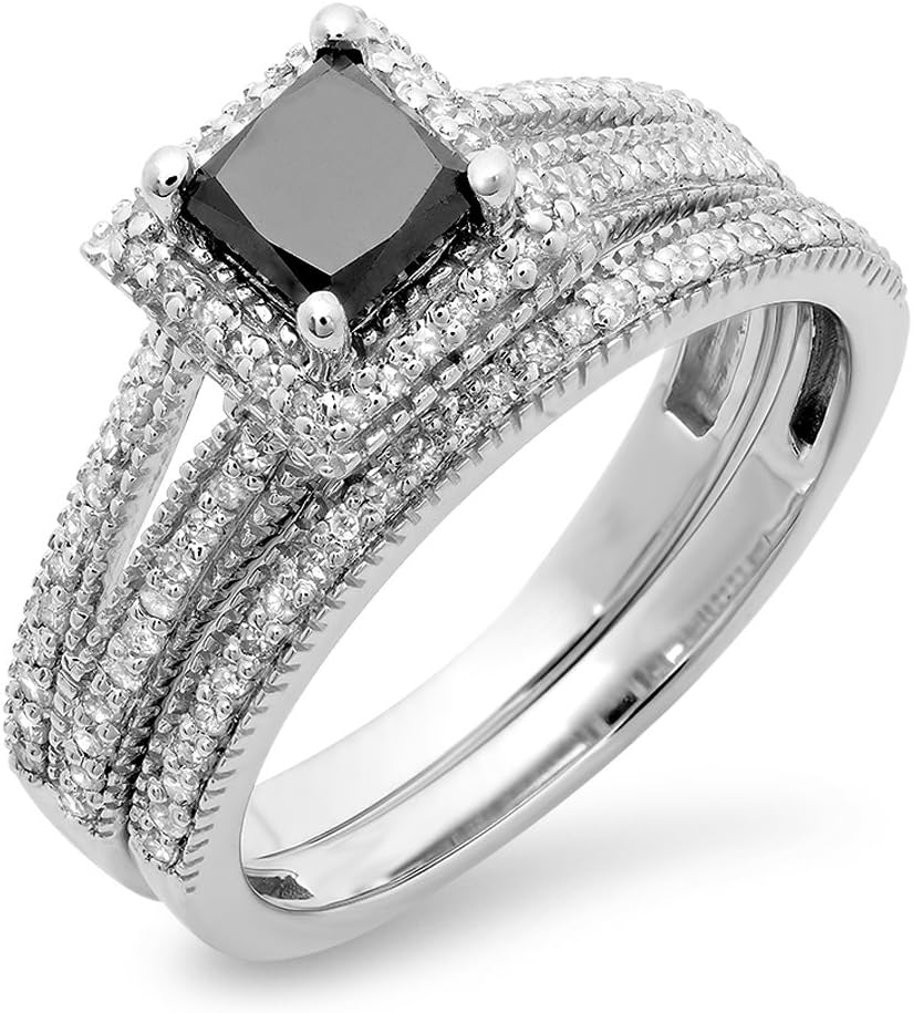 Dazzlingrock Collection 1.35 Carat (Cttw) Princess Black