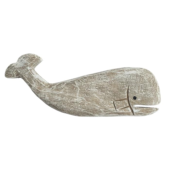 Buy Rustic Wooden Carved Whale Tabletop Statue, Rustic Wooden