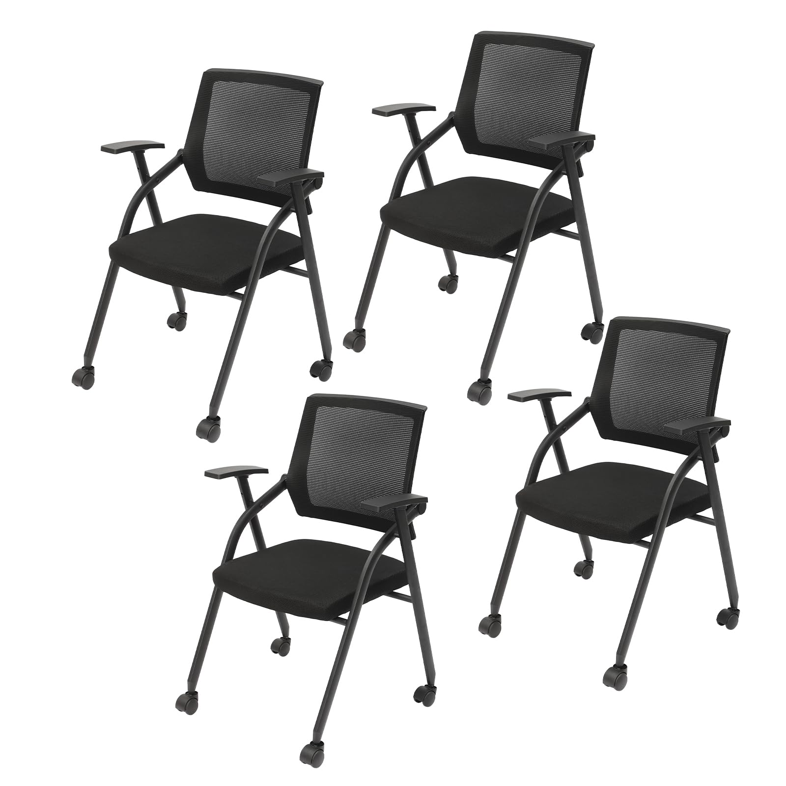 Conference Room Chairs, Waiting Room Chairs with Wheels, Folding Office Chair, Stackable Office GuestChairs for Office School Church Conference