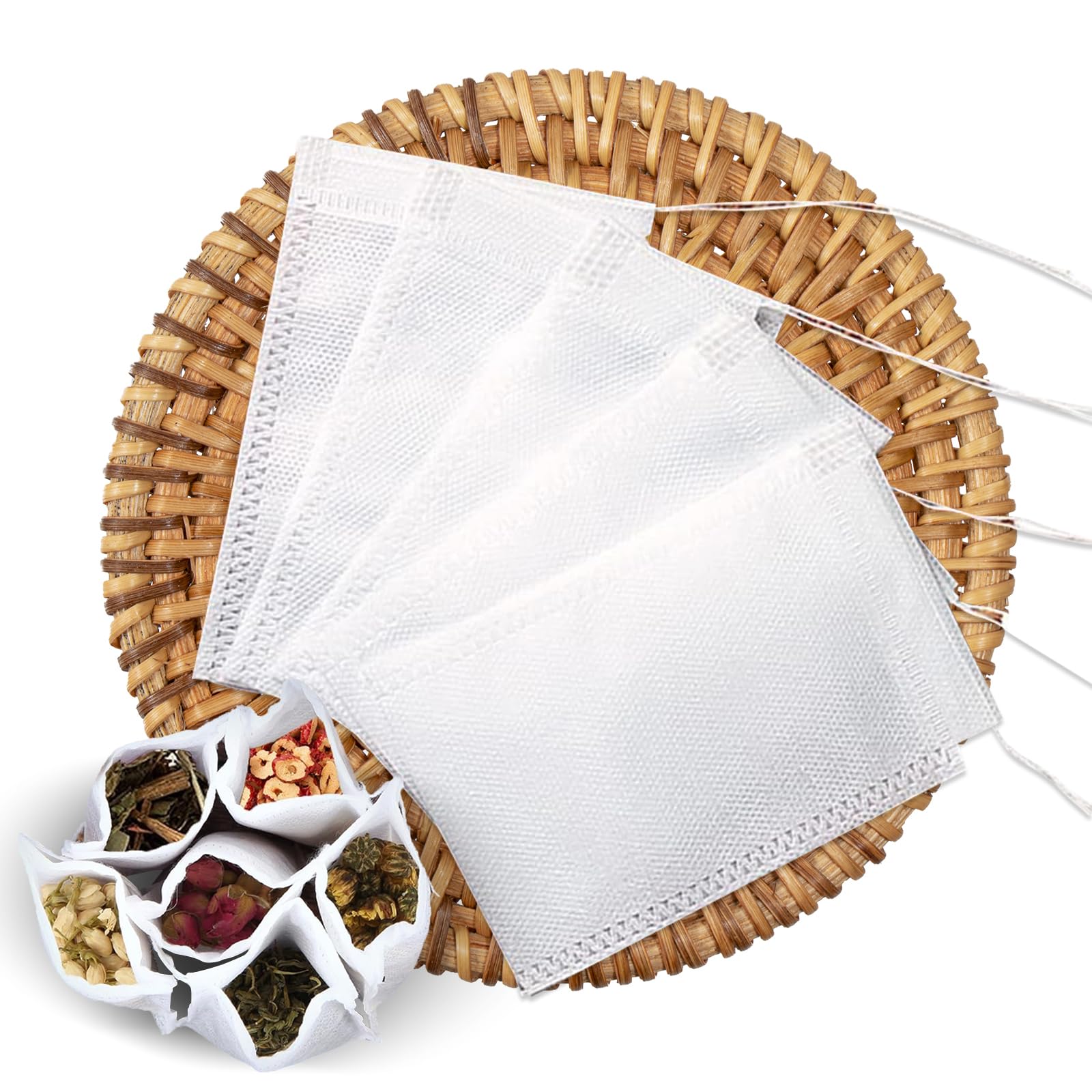 1000 Sachets Filtres à Thé En Vrac 7x9 Cm Avec Cordon - Sans BPA, Réutilisables Pour Thés, Cafés Et Infusions
