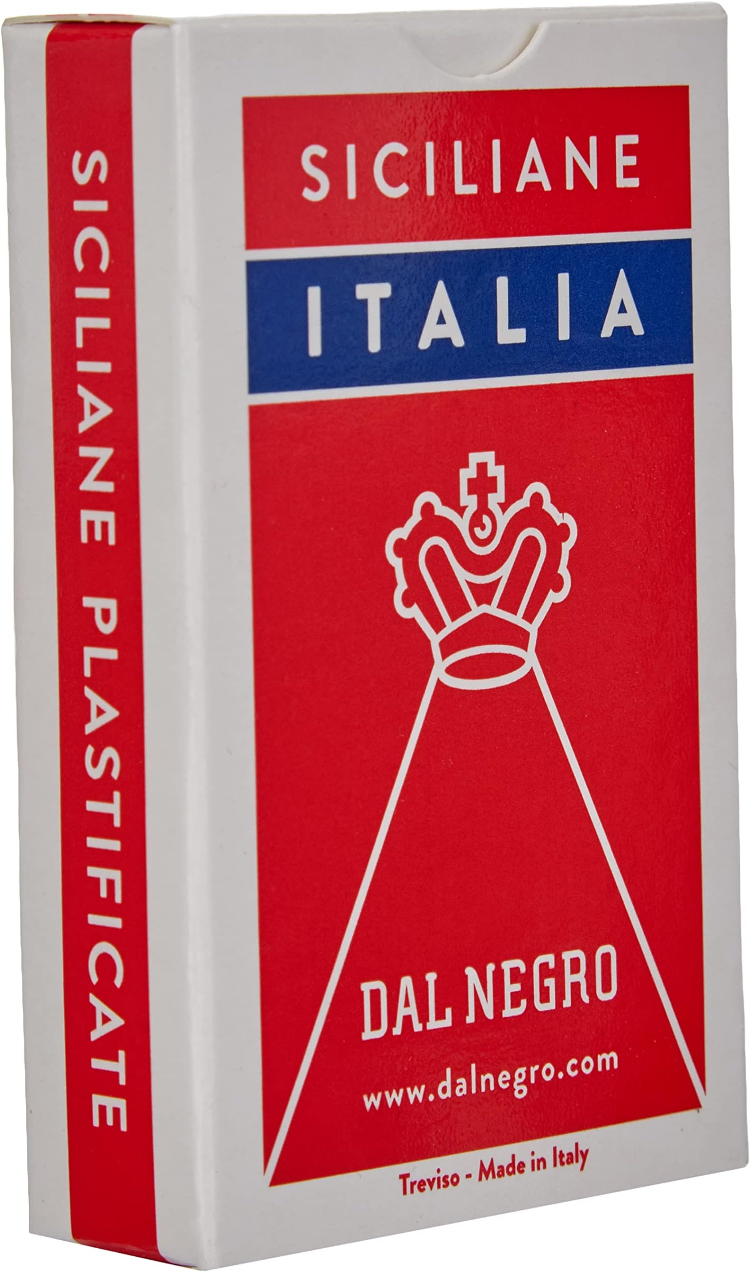 Dal - Deck of Sicilian Italy cards, consisting of 40 cards in cardboard, ideal for playing broom and trump.,Red