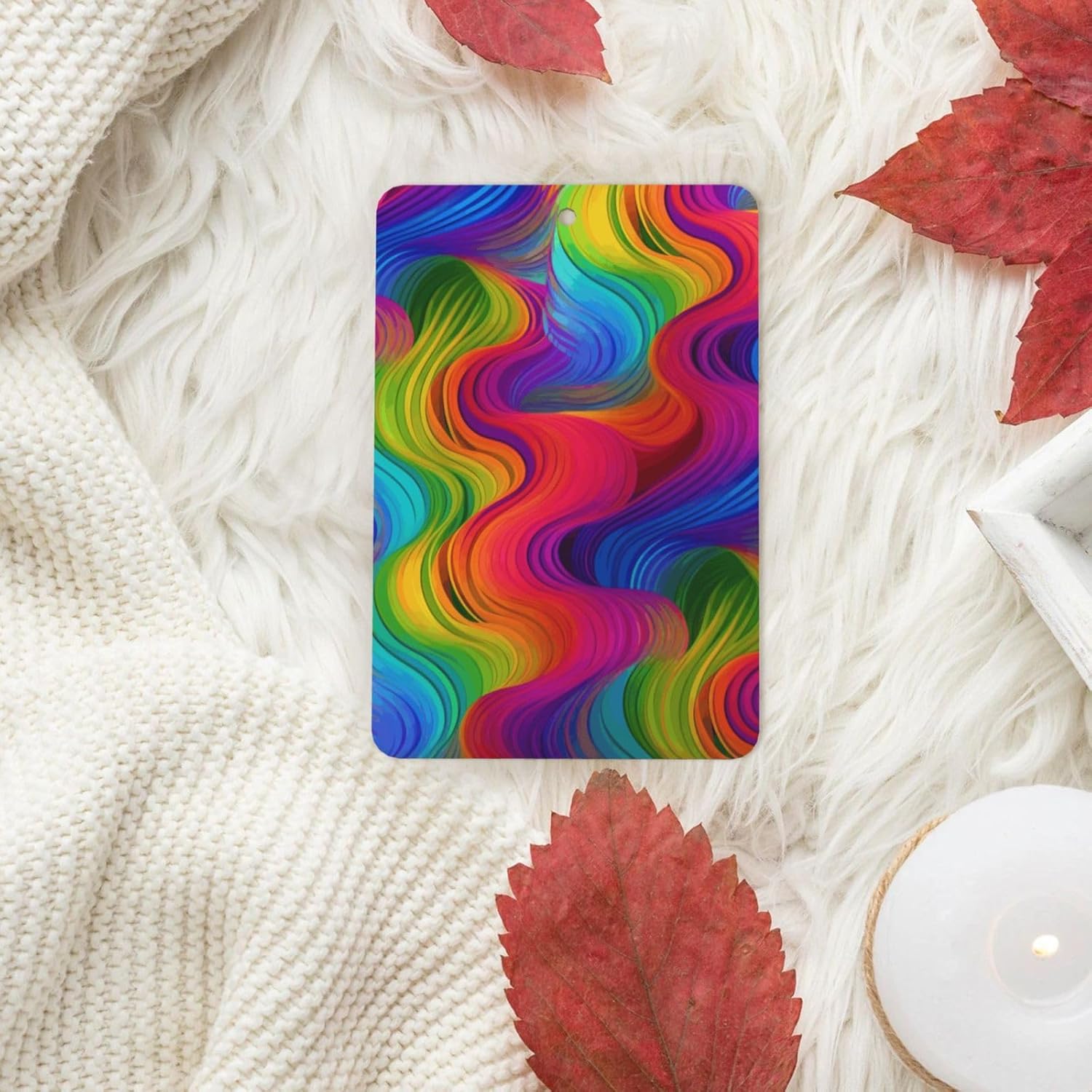 Car Air Freshener 24 PCS Rainbow Hanging Car Air Fresheners Auto Interior Decor Card Freshener Strong Scented Card Lavender Cars Scents for Office Bedroom Close Drawer Rectangle