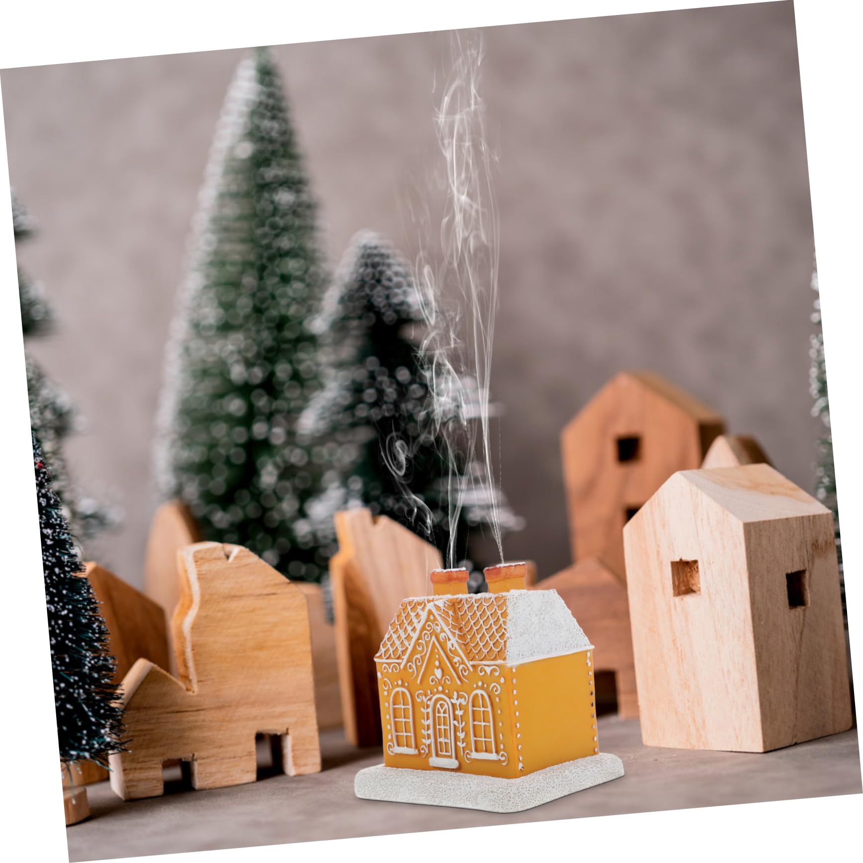 Bruciatore di Incenso Casa Pan di Spezia in Resina 1 Pz | Incensiere a Cono, Decorazione Effetto Cavo, per Ambienti Domestici e Idea Regalo