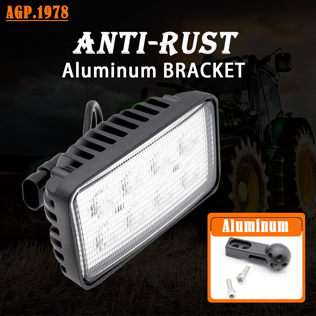 12V Rectangular Led Work Light White 40W Flood Tractor Light Replace with John Deere OEM NO. RE154908, RE154906, RE154904, RE154903, RE154900, RE154898, RE154901, RE154902