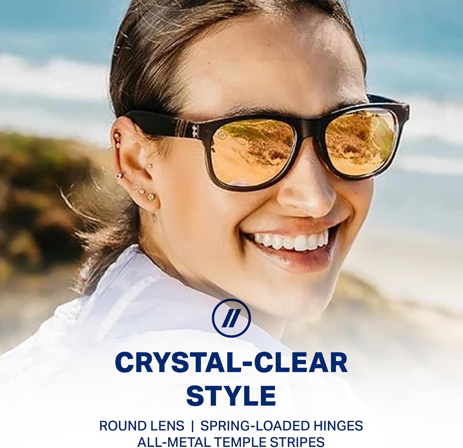 Blenders Eyewear M Class X2 – Polarized Sunglasses – Round Lens, Spring Loaded Hinge – 100% UV Protection – For Women