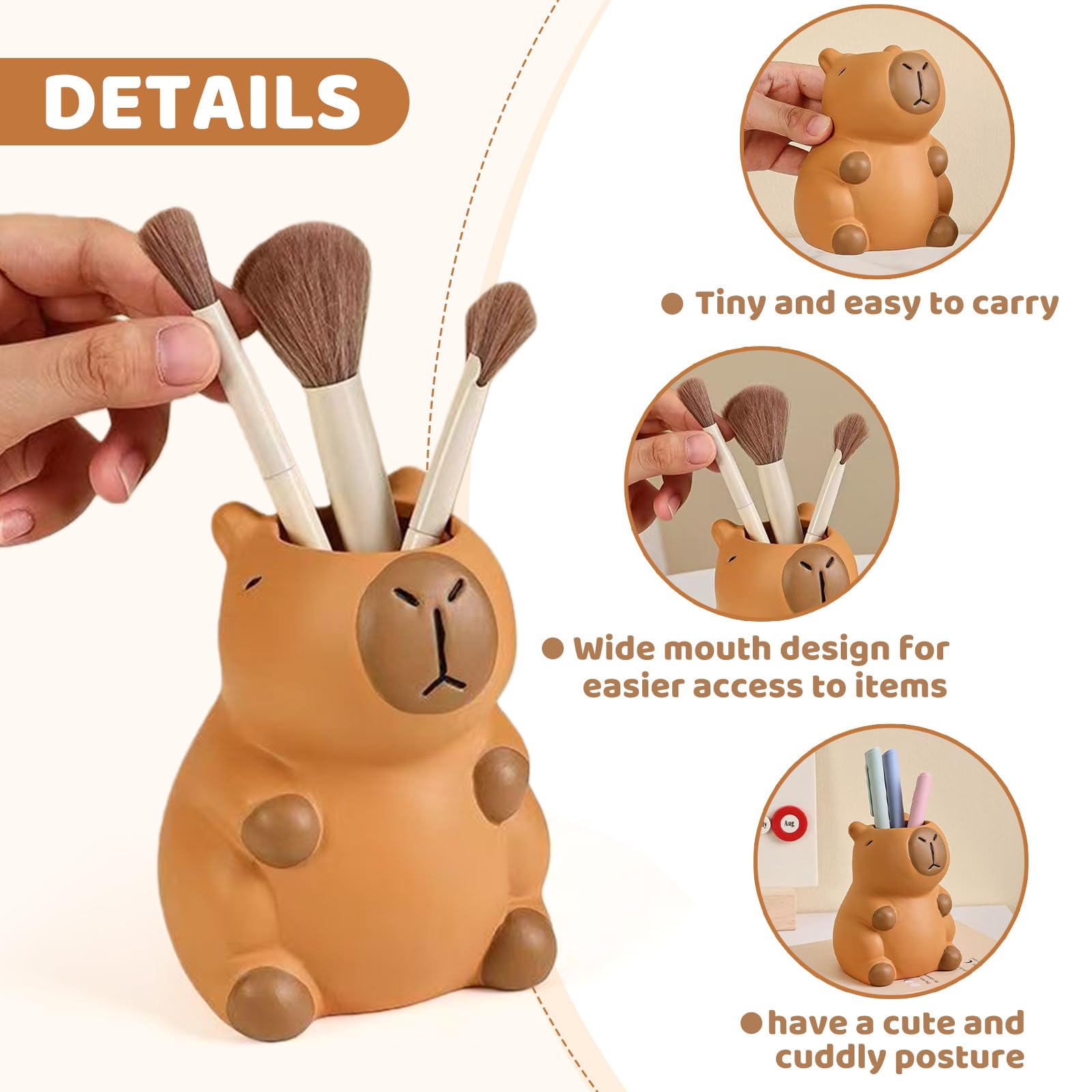 Niedlicher Capybara Stiftehalter & Make-up Organizer - Cartoon Pinselhalter Für Schreibtisch Und Schminktisch