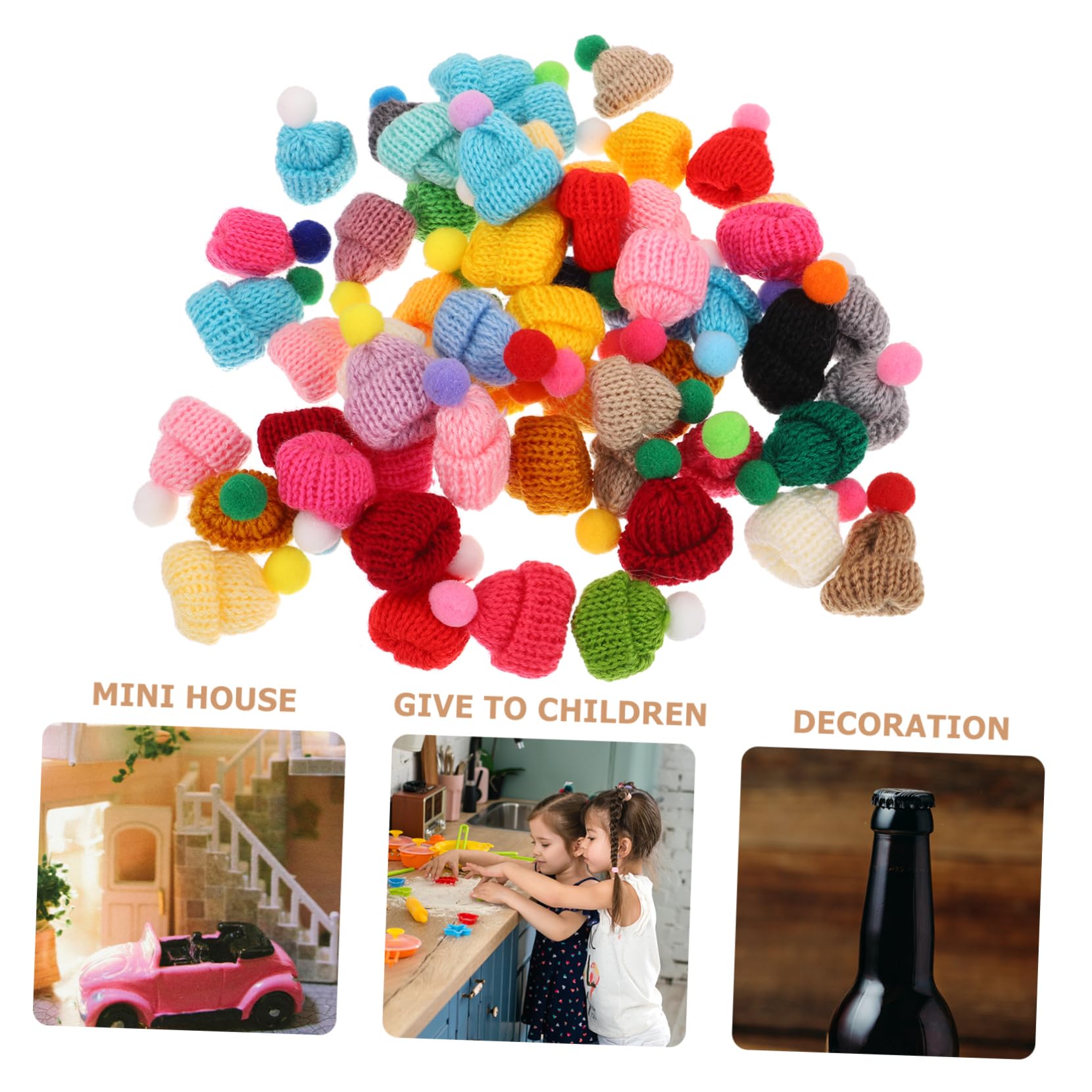TOYANDONA 550stücke Teiliges Mini Strickmützen Bunte Handwerksdekorationen Für Junge Mädchen Und Puppen Für Bastelprojekte Und Kreative Ideen