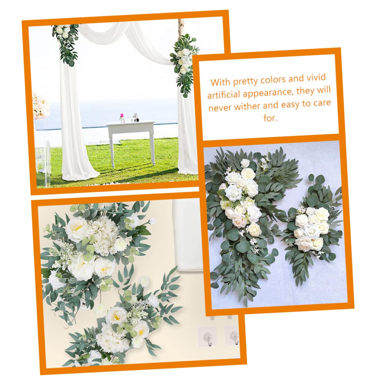 POPETPOP Fiori Artificiali per Struttura Matrimonio Bianco Set 1 Confezione in Seta Elegante e Mai Appassiti per Composizioni Floreali e Centrotavola Decorativi