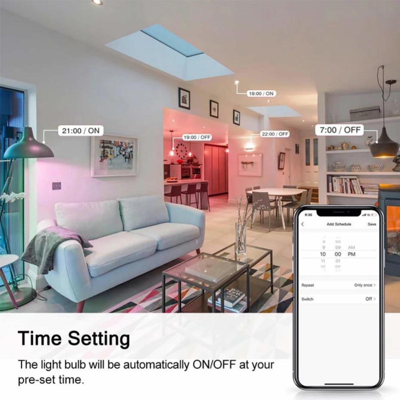 Lampadina LED TUYA GU10 8W RGB Smart Dimmerabile Controllo WiFi AC 85-265V Funziona con Alexa Google Home Vocale,4pcs