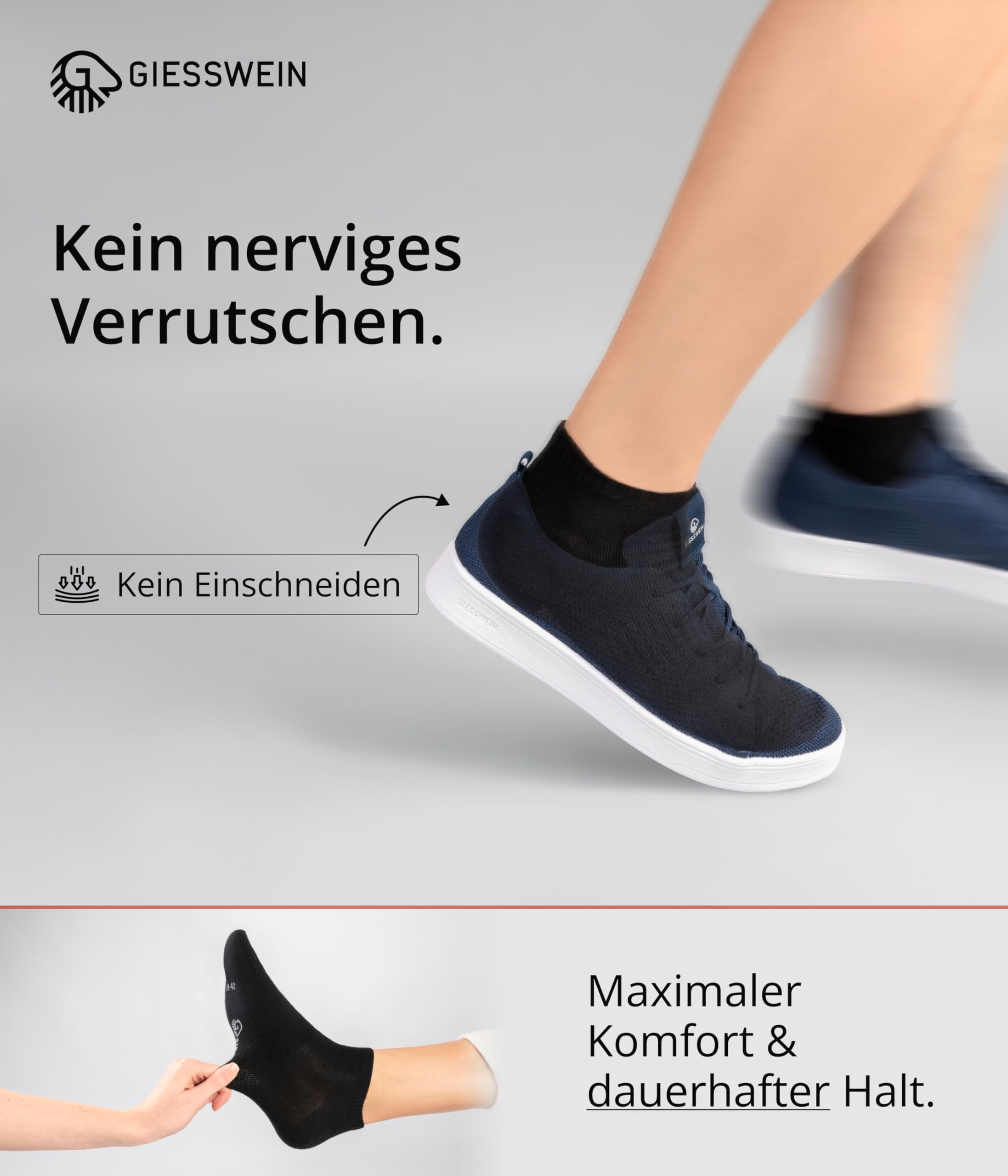 Giesswein Sneaker Socken Damen & Herren 6er | 10er Pack - Sneakersocken | Atmungsaktive Baumwoll Sport- & Freizeitsocken, weich & temperaturregulierend – kurz, 6er/10er Pack