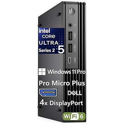 Dell Pro Micro Plus Mini PC (Next Gen OptiPlex 7000 MFF), Bussiness Desktop Computer AI PC, Intel 14-Core Ultra 5 235T (Beat i7-13700T), 32GB DDR5, 1TB SSD, WiFi 6, Bluetooth, 4X DP, Windows 11 Pro