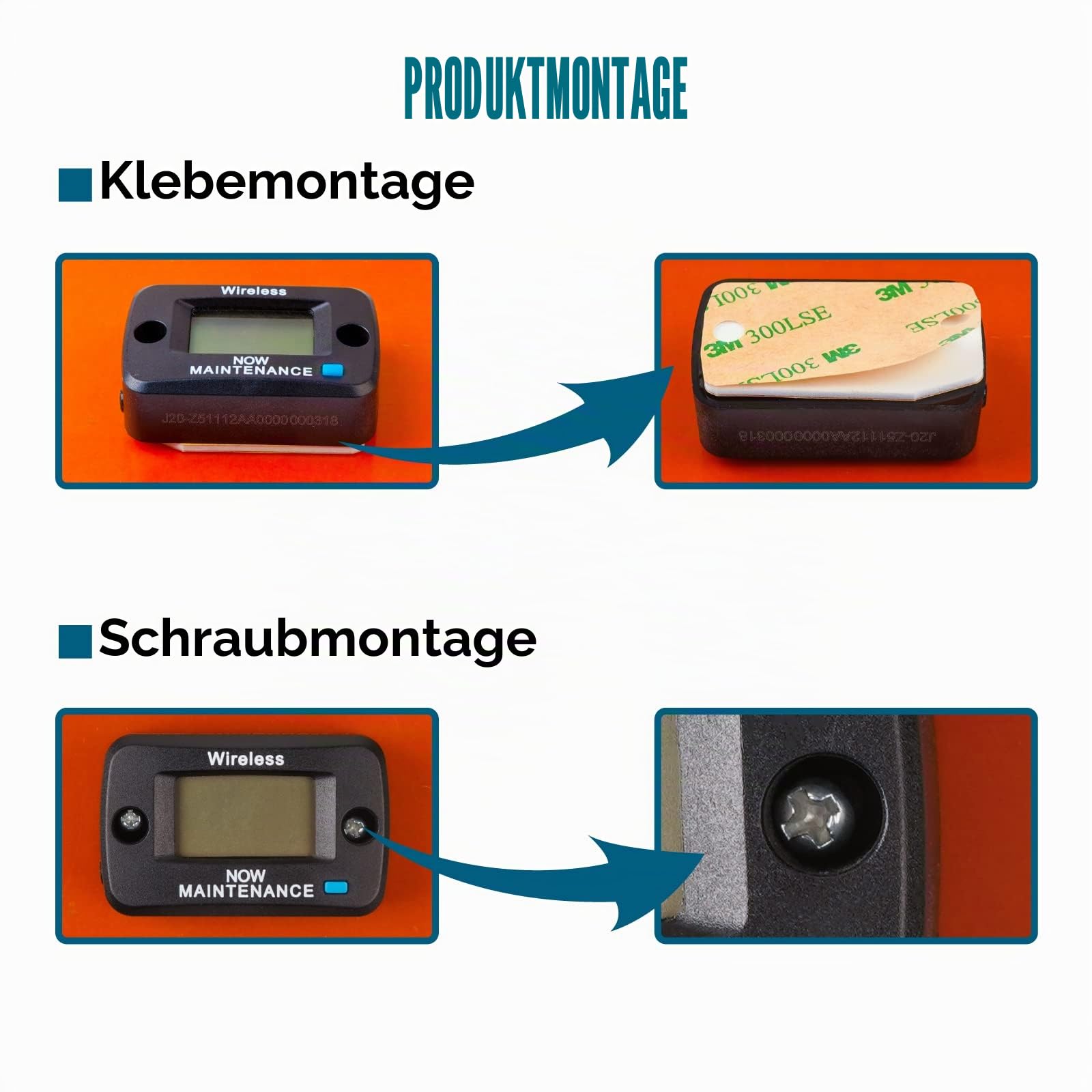 Runleader Digitaler Vibrationsaktivierter Urenteller-Messer RL-HM019D | Wartungserinnerungen,Geeignet Für Alle Gas- Oder Dieselmotoren,Für Rasenmäher,Kompressoren,Hochdruckreiniger