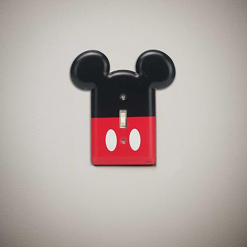 Miniatura 5 de Disney Mickey Mouse - Placa de metal para interruptor de luz, decoración de placa de interruptor de Mickey Mouse para dormitorio de niños, sala de