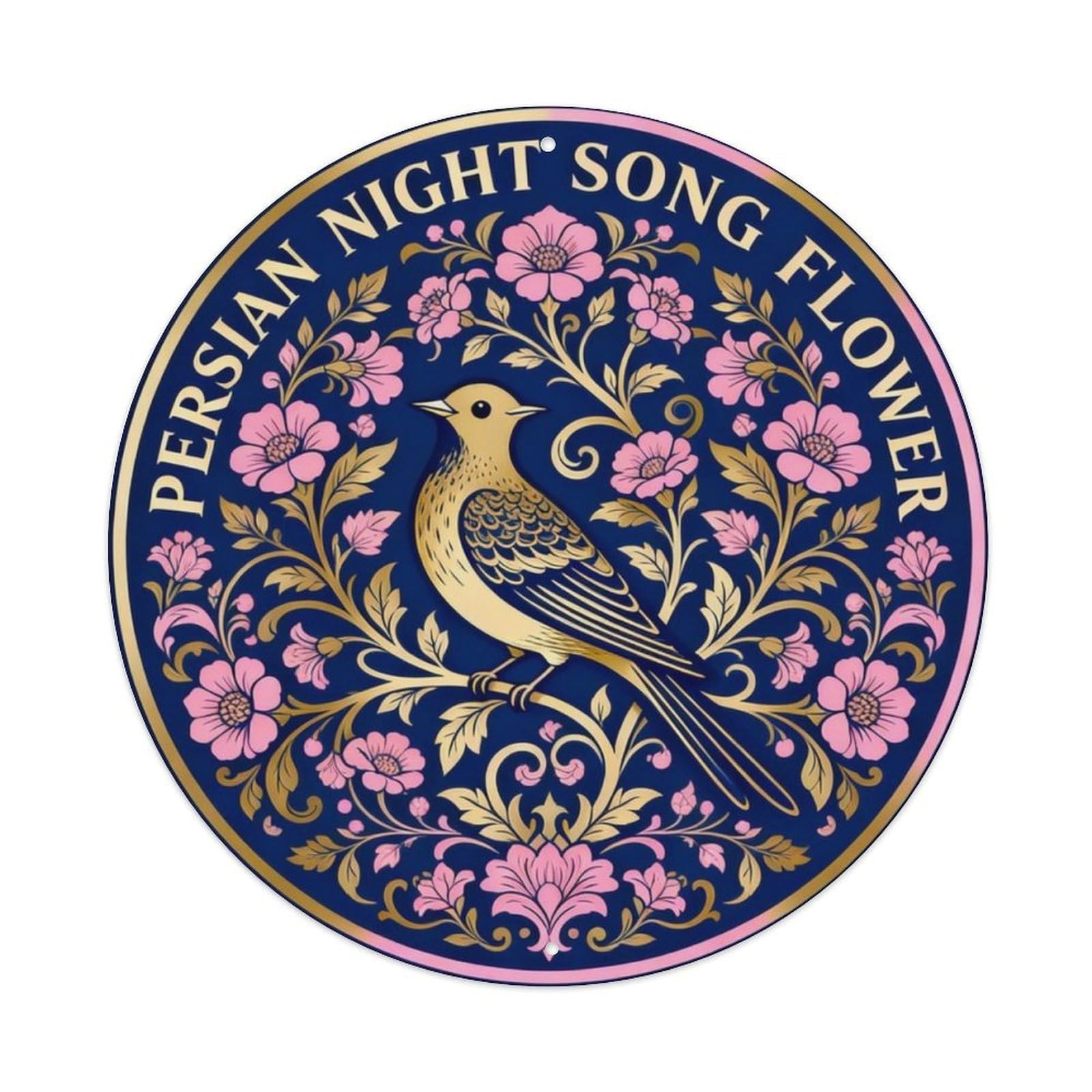 Persian Night Song Flower Metal Tin Sign Plaque