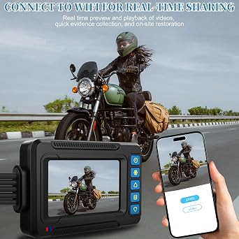 OBEST Motorcycle Camera Dash Cam MT83A 1080P+1080P Dual AHD Front Rear,Bike Dashcam with 3'' IPS Screen,GC2083 Sensor Parking Mode Waterproof Loop Recording Bike Cycle Driving Recorder