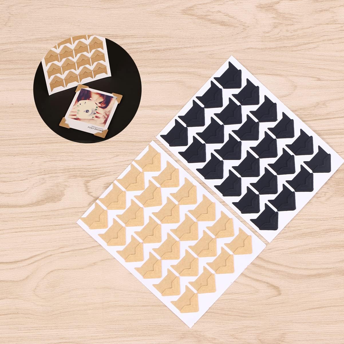 Operitacx 42sheets Self Adhesive Photo Mounting Sticker Paper Corners Sticker Album Decorations for Scrapbook