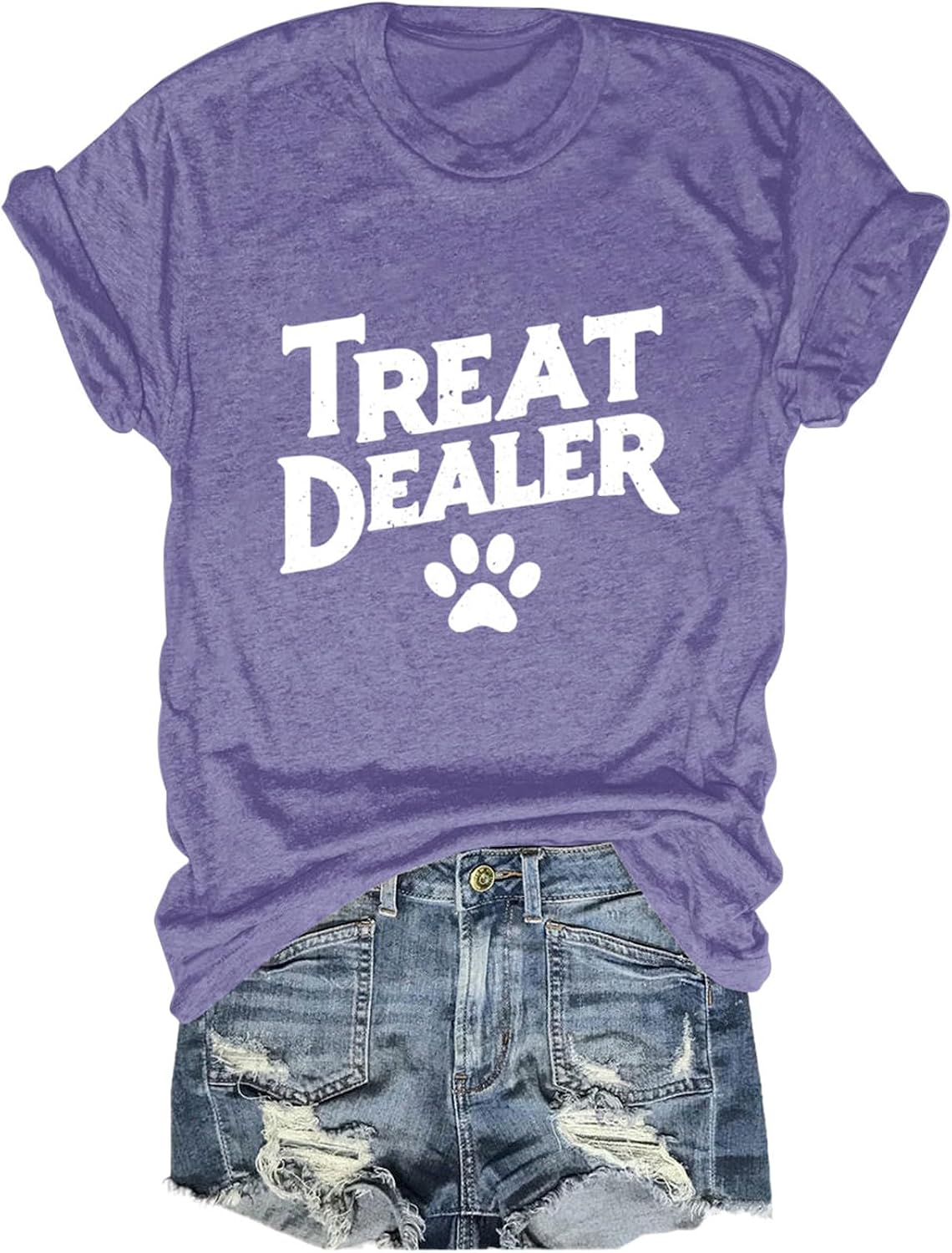 Dog Mom Shirt Treat Dealer T Shirt for Women Cute Dog Paw Print Graphic Tees Funny Dogs Lover Short Sleeve Tops