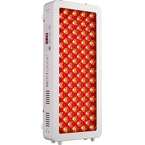 Miniatura 1 de BestQool Terapia de luz roja para cuerpo facial, terapia de luz roja infrarroja de 4 longitudes de onda, 100 LED de chip dual de grado élite, panel