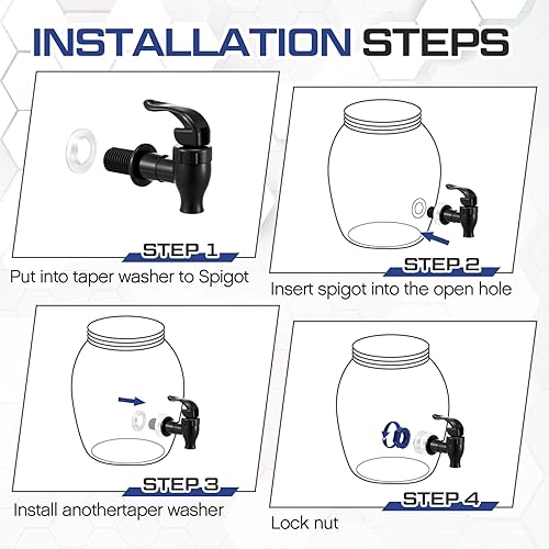 Miniatura 3 de Honoson Juego de 12 juegos de grifo refrigerante de repuesto sin BPA para botella de agua, juego de grifos dispensadores, boquilla reutilizable,