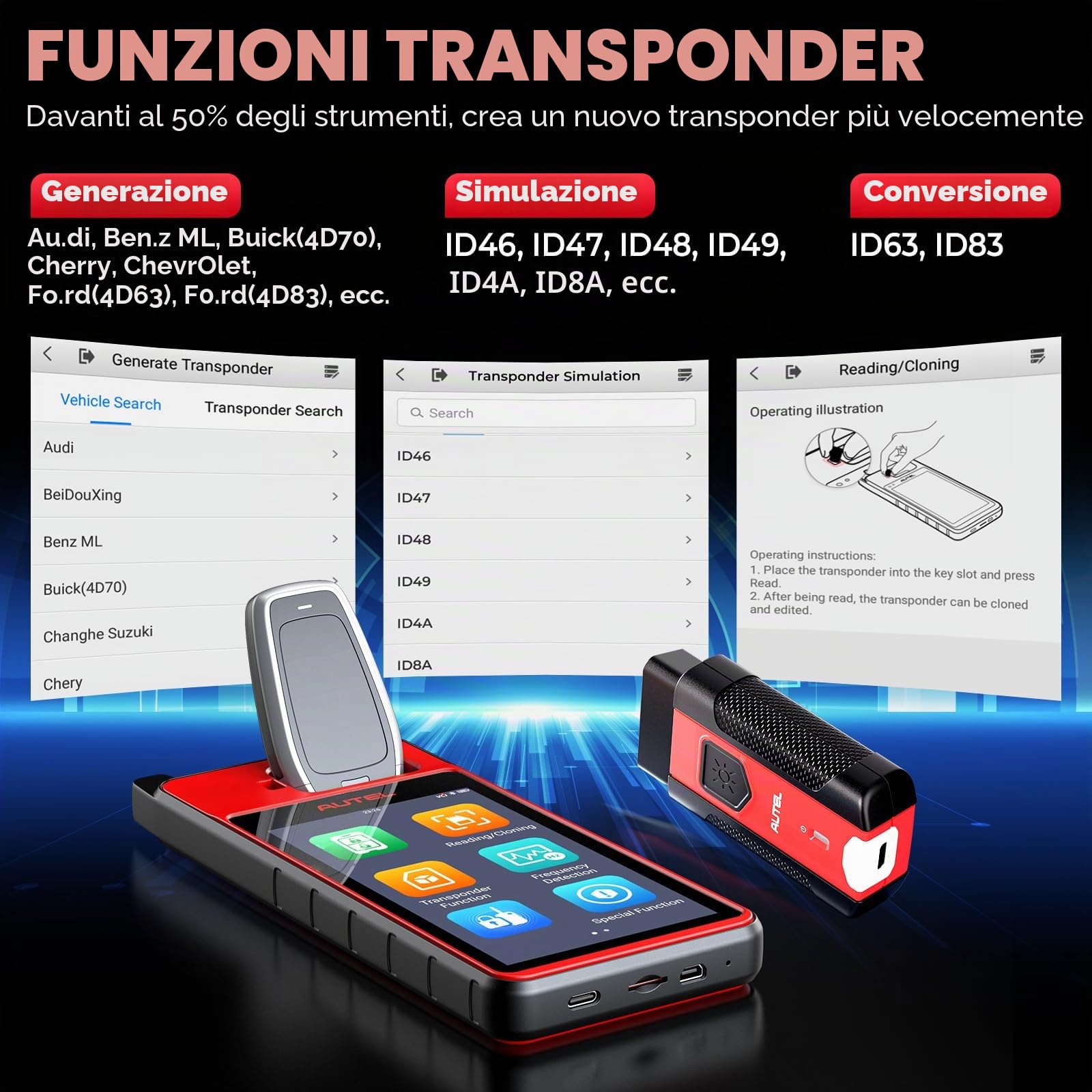 Autel MaxiIM KM100E Programmatore Chiavi Auto, 2026 Identico a KM100 KM100(X) Diagnosi Auto, Lite Ver.di IM508S IM608S II Strumento Programmazione Chiavi, APB112 Integrato, Apprendimento OBD, Auto VIN