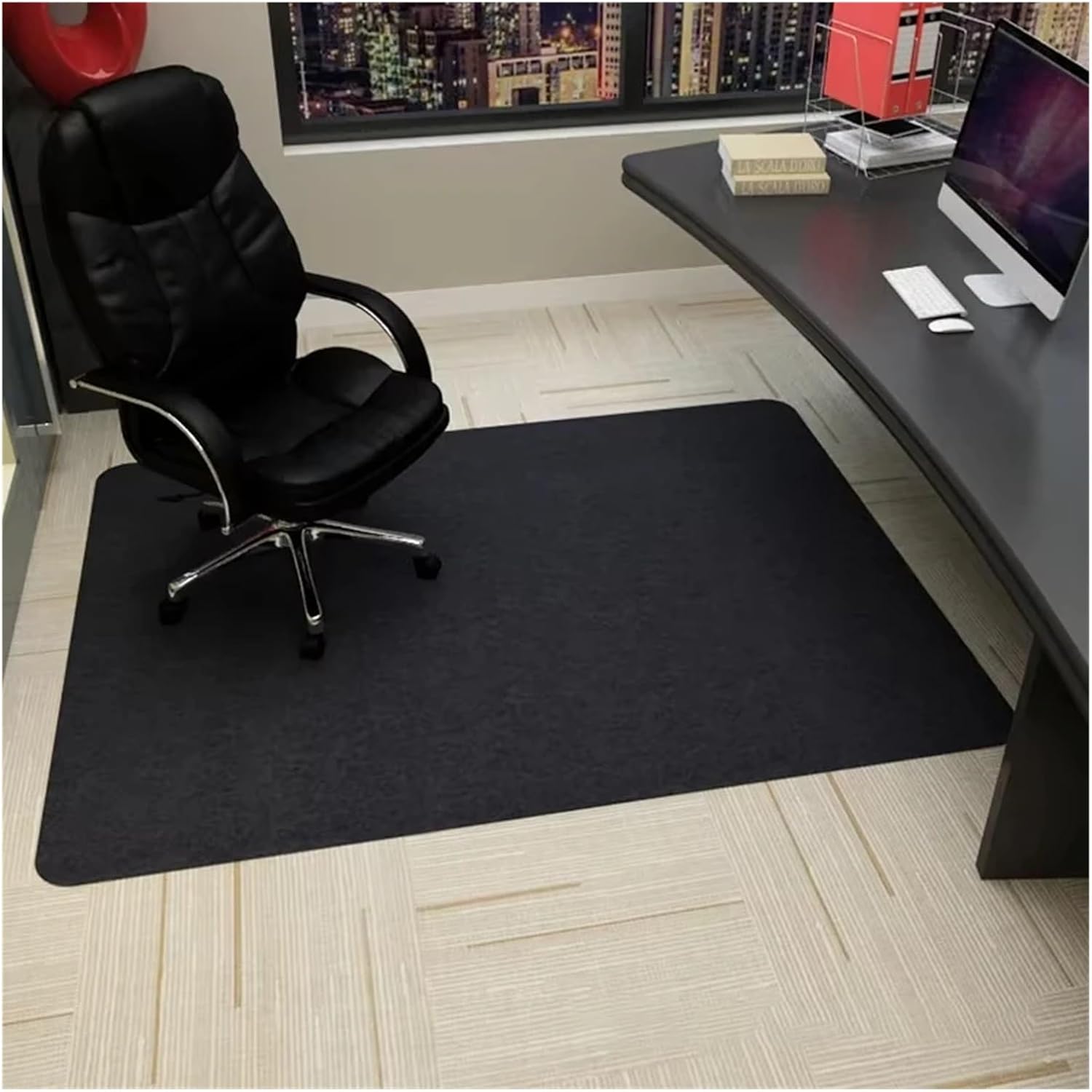 Swivel Office Chair Mat - Non-Slip Crystal Velvet Floor Protector for Hardwood & Tile - Stylish Home Decor - 60x90CM (2x3FT) - Color 4