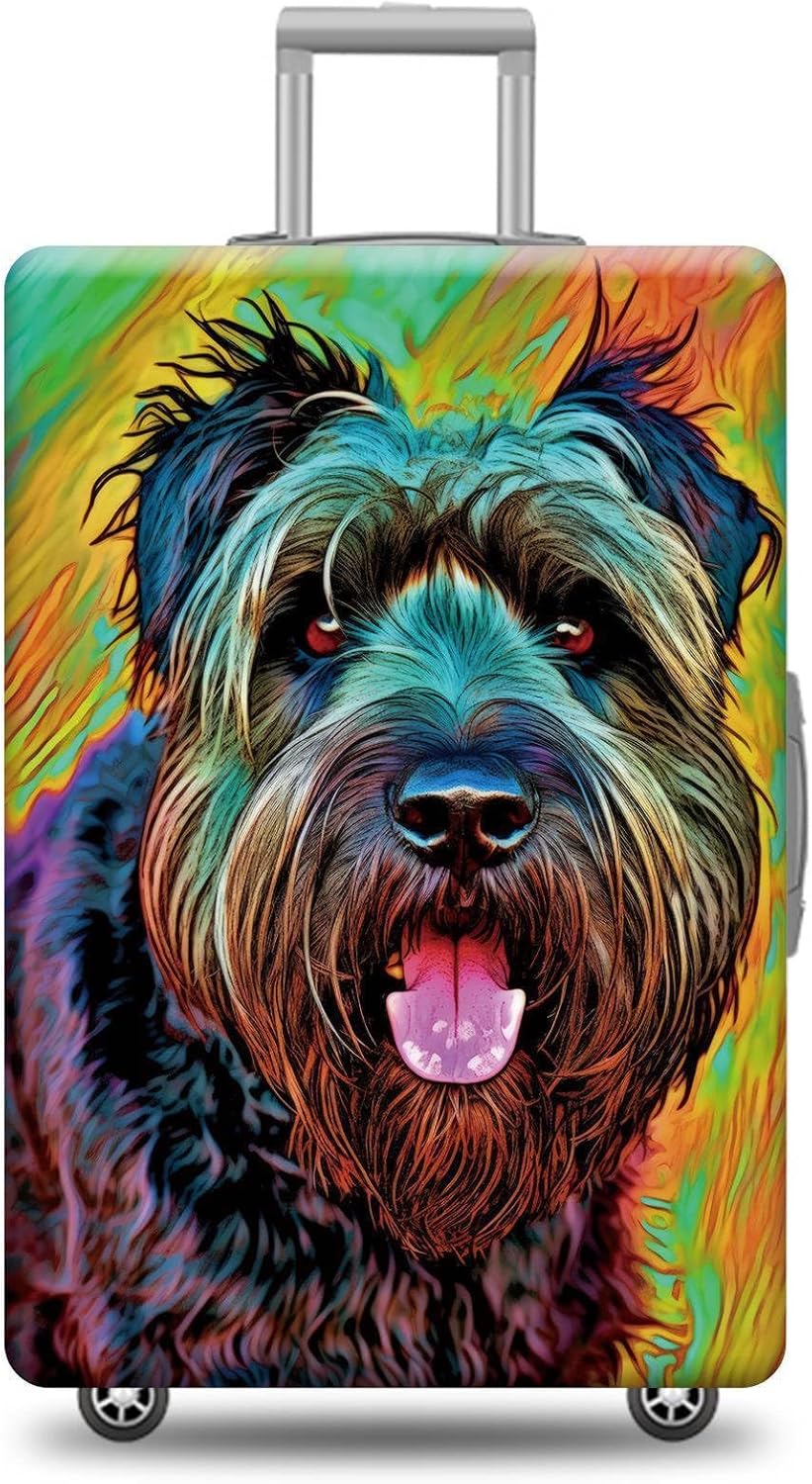 Personalized Dog Luggage Cover Bouvier des Flandres Dog Suitcase Cover Funny Animal Travel Luggage Covers Washable Elastic Suitcase Baggage Protector For Pet Lovers Style 3