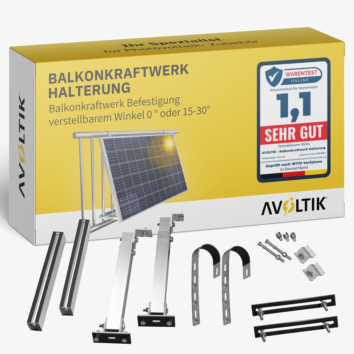4er-Set Verstellbare Balkonhalterung Für Solarmodule – Edelstahl, 6–18 Cm Einstellbar, Keine Bohrung, Für Runde & Eckige Geländer, Bis 100 Kg