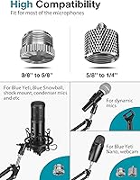 Vista 5 de InnoGear Soporte de micrófono, juego de soporte de micrófono ajustable para Blue Yeti Nano Suspension Boom Soporte de brazo de tijera con tornillo