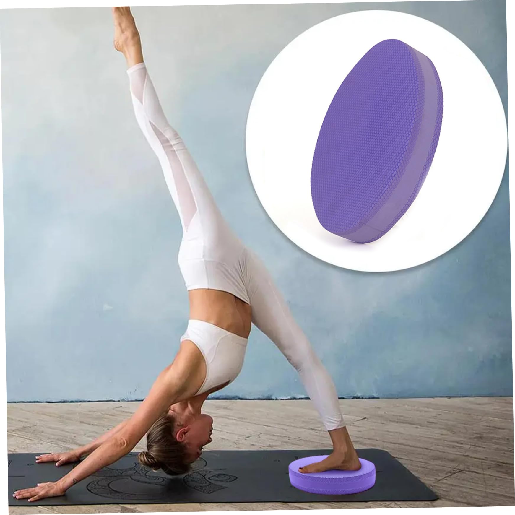 Coussin D'équilibre En Mousse TPE – Ovale, Antidérapant, 18x31x6 Cm – Yoga, Pilates, Rééducation