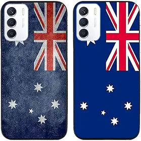 Capa para Infinix Zero 5G 2023, retrô bandeira da Austrália impressa durável degradável gel de silicone capa traseira fina para celular, 2 peças/lote