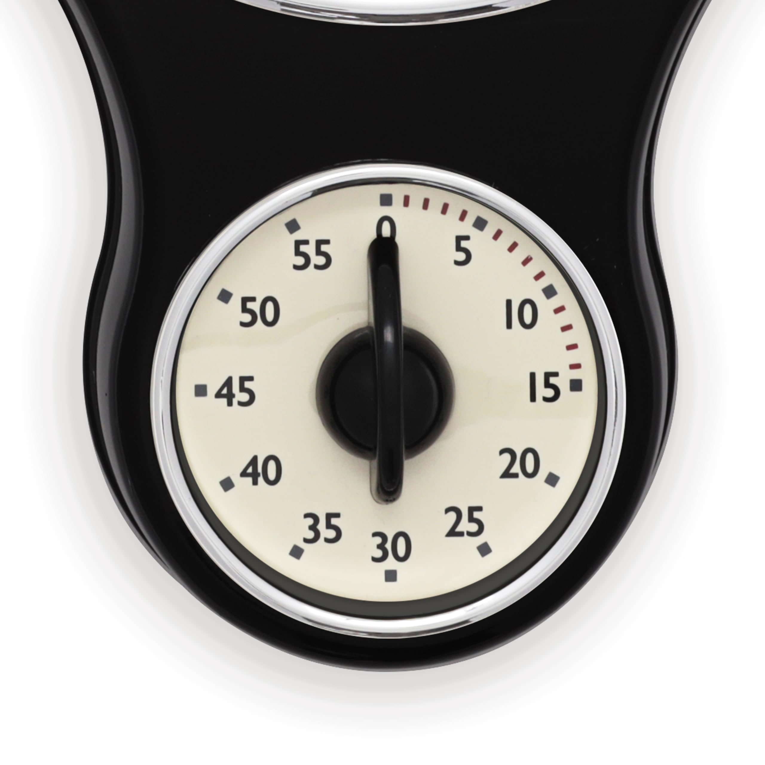 Acctim Kitchen Time Wall Clock Timer Quartz Retro Style Domed Glass Lens Black 20cm - Image 4