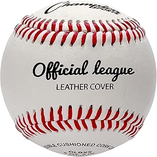 Champion Sports Leather Baseball Set: Dozen Indoor / Outdoor Genuine Leather Official League Baseballs for Practice Training or Real Game - OLBXX Pack of 12