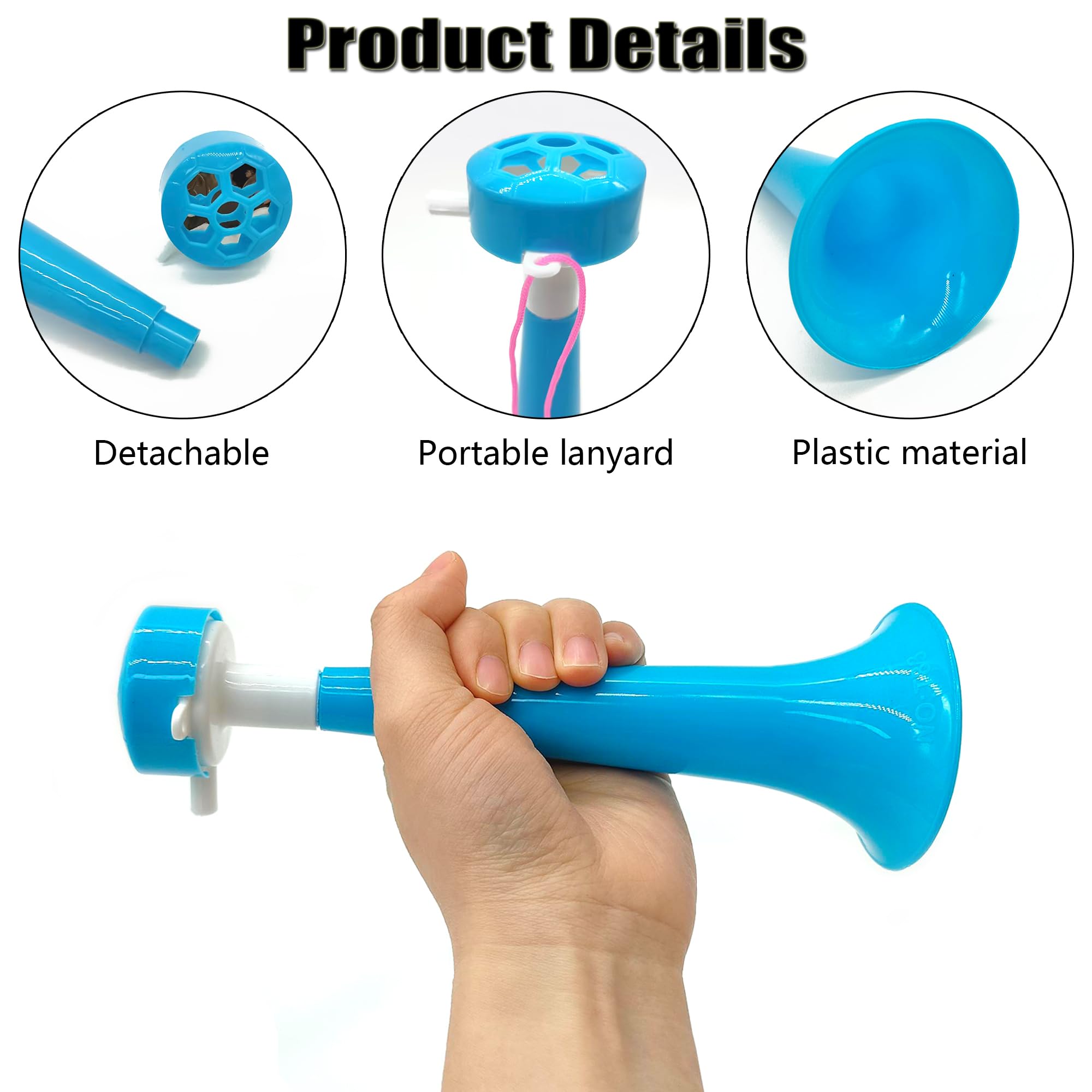 4 PCS Vuvuzela Suono Forte Fanfara Calcio Molto Forte Tröte Cheerleading Tromba Krachmacher Horn Suonare Le Trombe Plastica Spettatori Fan Partita Calcio Stadio Tromba