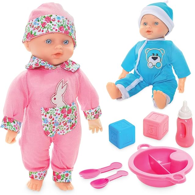 Molly Dolly Baby Doll Set - Soft Talking Doll With 2 Outfits & Accessories - Baby Dolls For Girls - Doll Suitable From 2 Years +