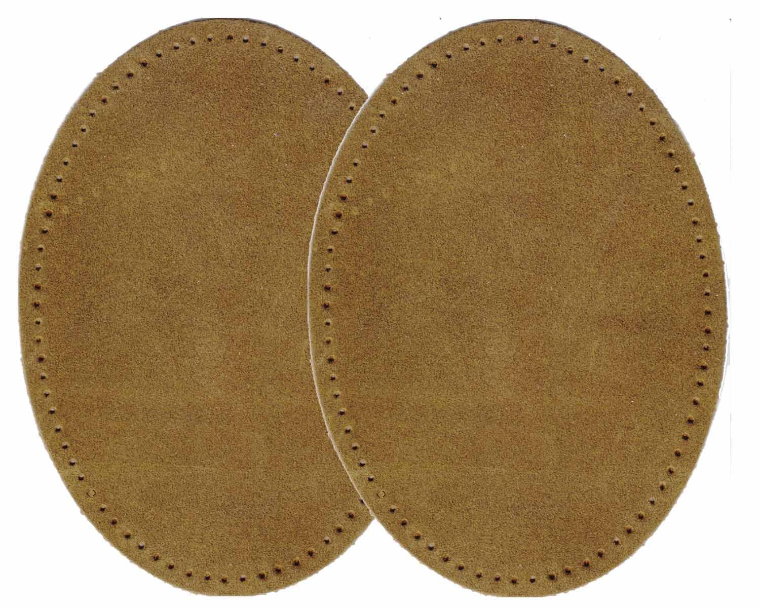 - 2 parches grandes de piel de ante natural fino para coser de 12 x 16,5 cm con bordes perforados para una fácil costura (camello salvaje)
