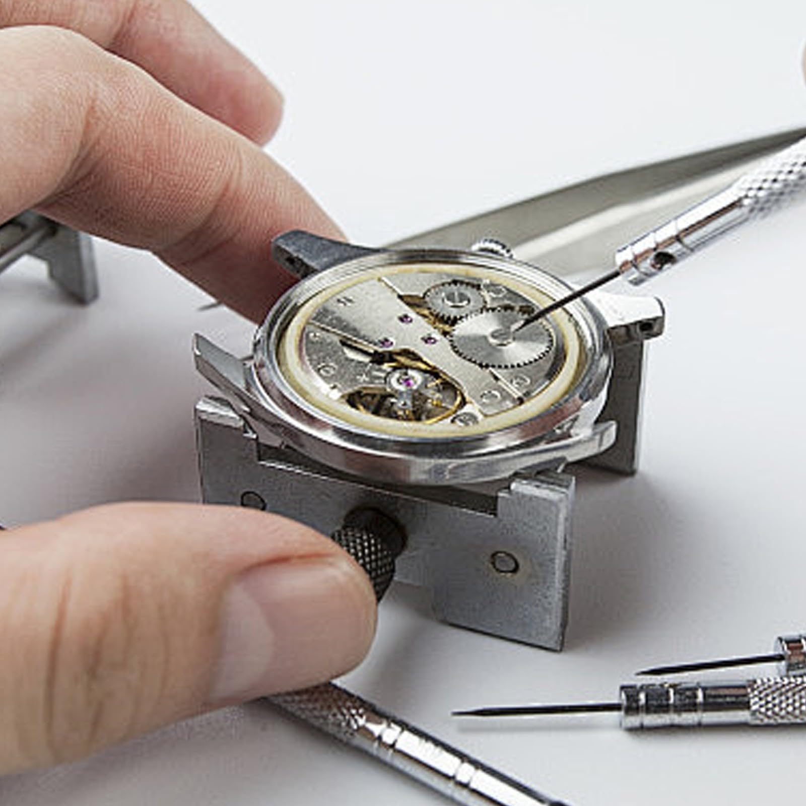 Outil d'horloger en alliage d'aluminium à 4 broches pour un positionnement précis et des opérations stables, ajustements fiables, outil d'installation professionnel des aiguilles de montre