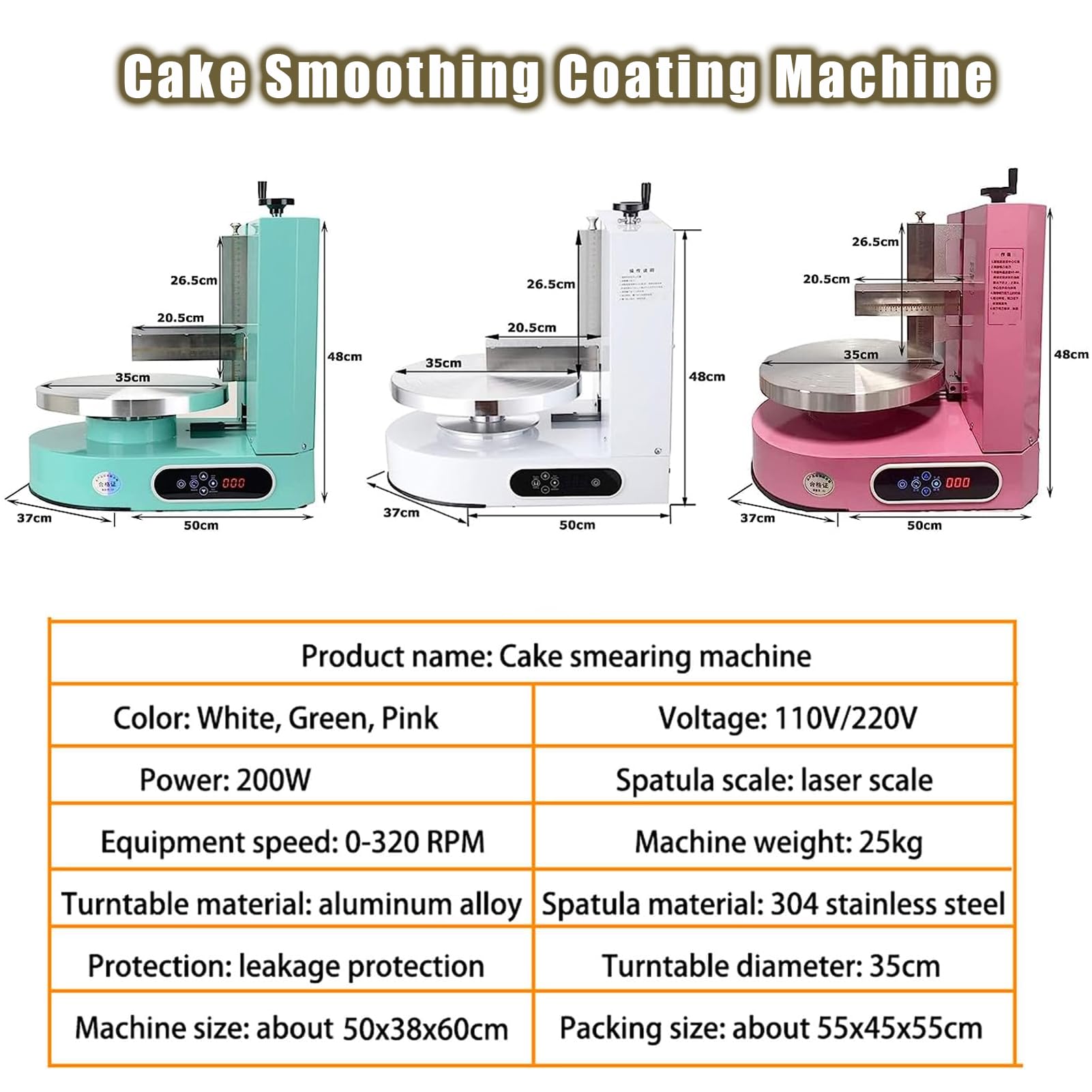 MáQuina para Decorar Pasteles, para Decorar Pasteles De CumpleañOs, con Cobertura Suave De Crema, Silenciosa, para Glaseado De Pasteles, Raspador EléCtrico para Alisar Crema Y Mantequilla