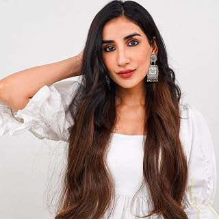 Nish Hair Women's Premium Extensions Parul’s Ombré Clip-in Set of 4 (14 Inch) – 100% Human Hair, Seamless Volume & Length Price In India