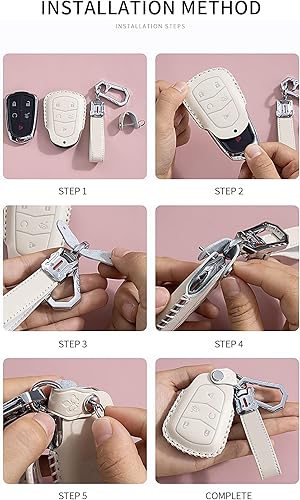 Miniatura 7 de SANRILY Funda de piel de vaca para llavero Audi, Rosado