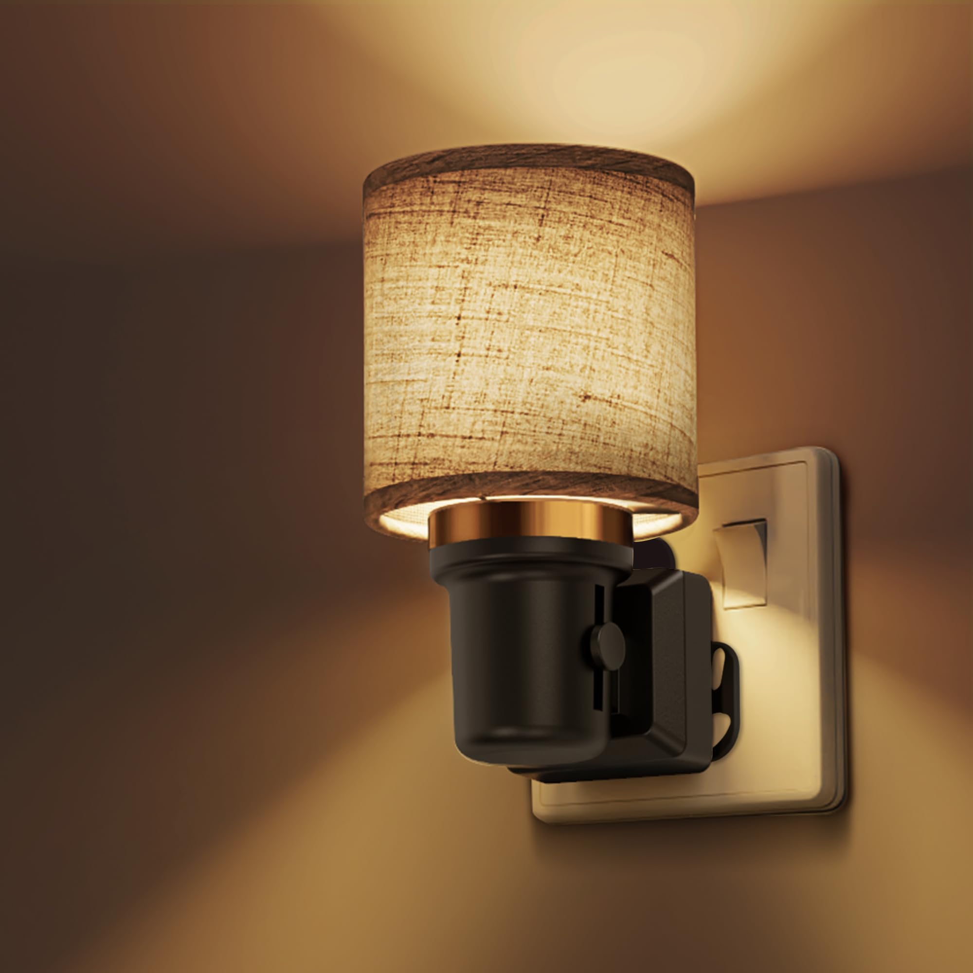 LOHAS-LED Night Light Plug in Wall with Dusk to Dawn Photocell, LED Night Lamp with White Cylindrical Dimmable Socket Light,3000K Warm White 1W LED Nightlight for Hallway,Bedrooms and Stair Toddler — image 1