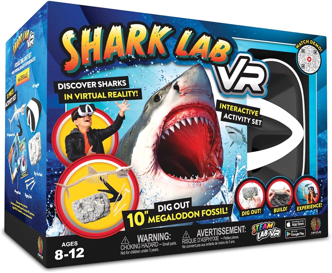 Abacus Brands STEAM Shark Lab VR - Illustrated Interactive VR Book and STEAM Learning Activity Set