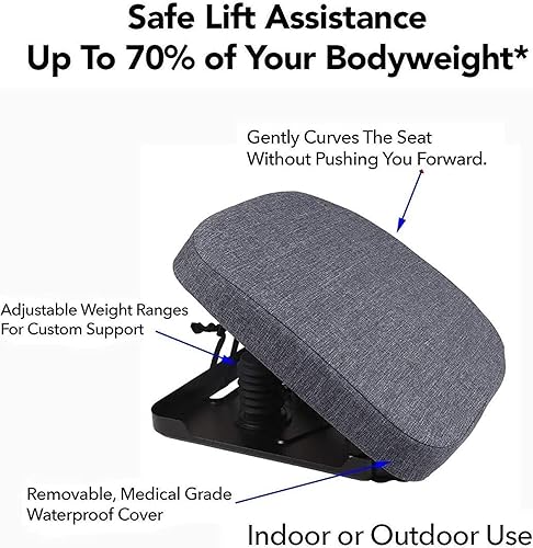 Miniatura 4 de COMAAM Cojín de asistencia para asiento de silla, cojín de elevación para sofá con ayuda de elevación, silla de asistencia de elevación portátil