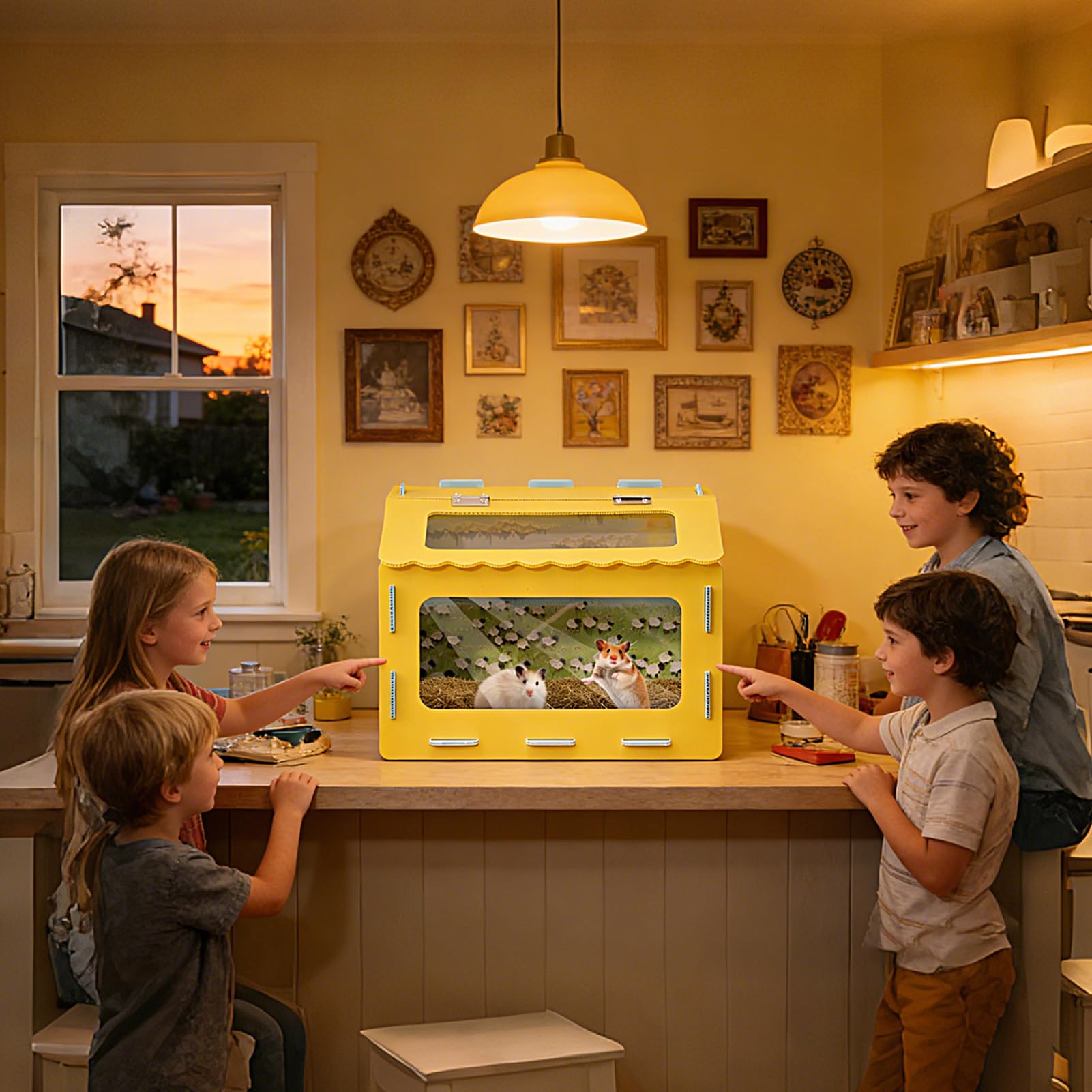 Terrarium wentylowana klatka z przezroczystą szybką